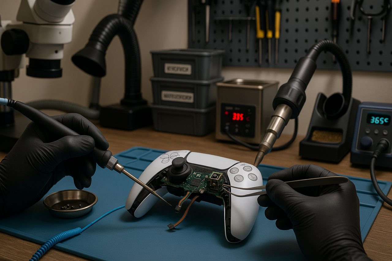 Ремонт DualSense на робочому місці — паяльна станція
